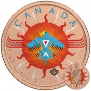 Canada CANADIAN NATIVE SYMBOLS Canadian Maple Leaf series THEMATIC DESIGN $5 Silver Coin 2017 Rose Gold plated 1 oz